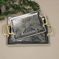 2'li Gümüş Tepsi - arow