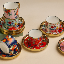 6 Kişilik Porselen Kahve Fincan Takımı - arow