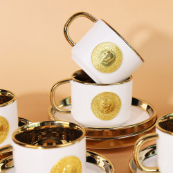 6 Kişilik Porselen Kahve Fincan Takımı - arow