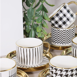 6 Kişilik Porselen Kahve Fincan Takımı - arow