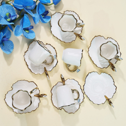 6 Kişilik Porselen Kahve Fincan Takımı - arow