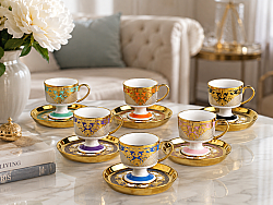 6 KİŞİLİK ROYAL PALACE KAHVE FİNCAN TAKIMI - arow