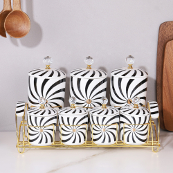 7'li Porselen Baharat Takımı - arow