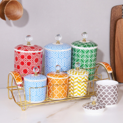 7'li Porselen Baharat Takımı - arow