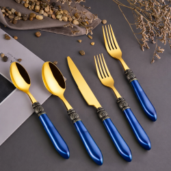 Gold Minerva Çatal Kaşık Bıçak Seti - Pink&More