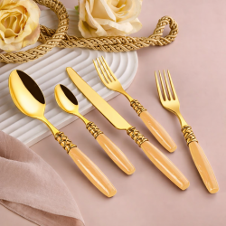 Gold Minerva Çatal Kaşık Bıçak Seti - Pink&More