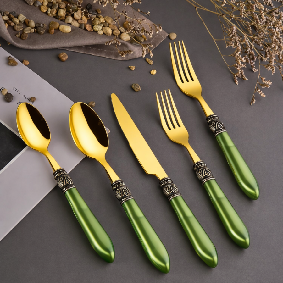 Gold Minerva Çatal Kaşık Bıçak Seti - 1