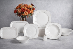 Malta 55 Parça Porselen Yemek Takımı - arow