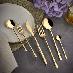 Milano Gold 6 Kişilik Çatal Kaşık Bıçak Seti - arow