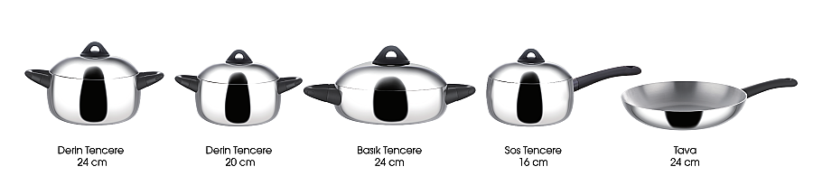 NovaCook 9 Parça Çelik Tencere Seti - 3