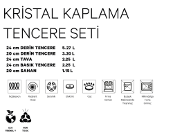 ProChef Cooker Kristal Kaplama Tencere Seti - 2