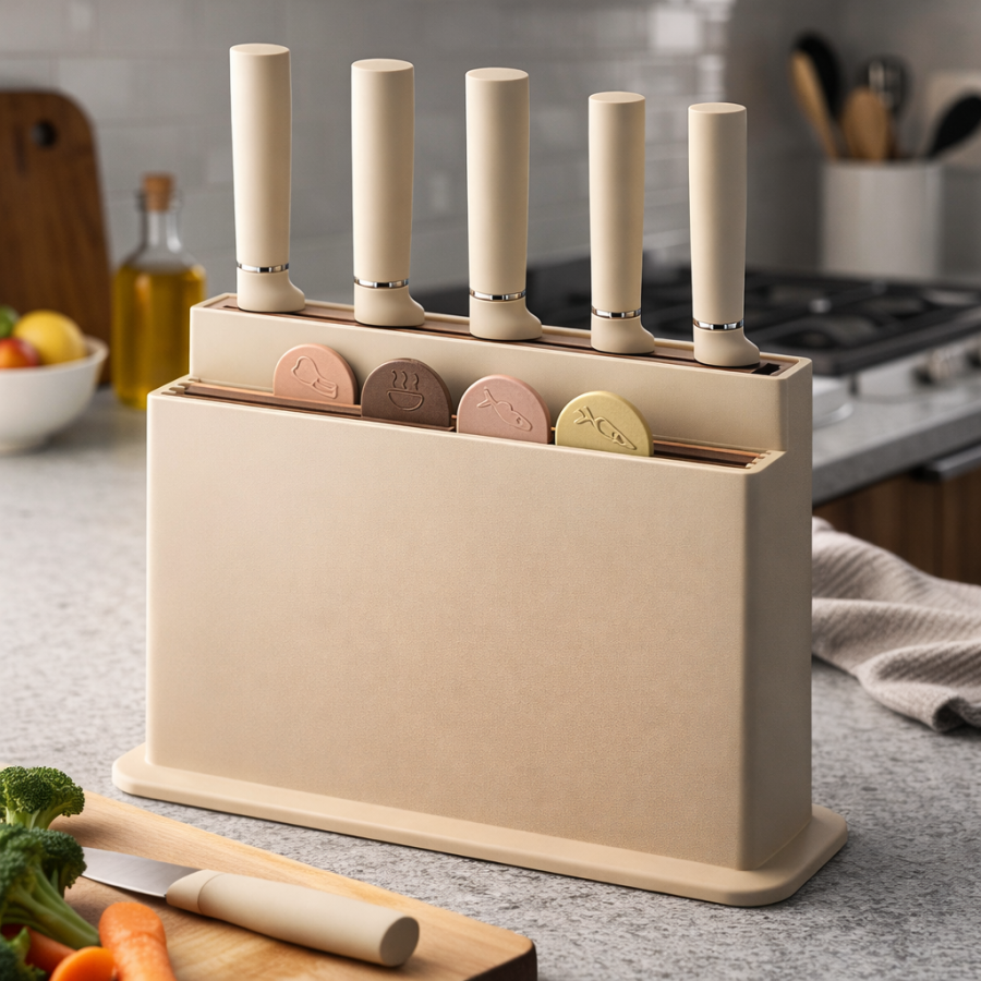 Vanni Bıçaklı Kesme Tahtası Seti - 1